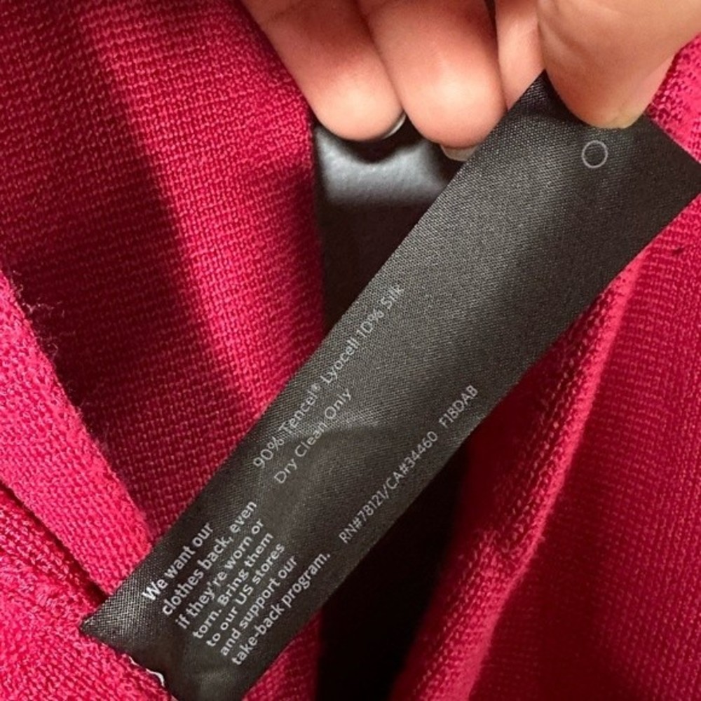 Eileen Fisher Raspberry Red Open Front Cardigan T… - image 5